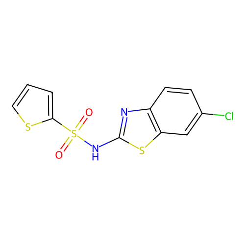 N-(6-chloro-1,3-benzothiazol-2-yl)thiophene-2-sulfonamide structure