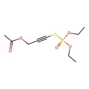 Phosphorothioic acid, S-(3-(acetyloxy)-1-propynyl) O,O-diethyl ester structure