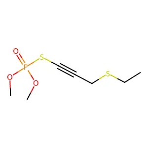 Phosphorothioic acid, S-(3-(ethylthio)-1-propynyl) O,O-dimethyl ester structure