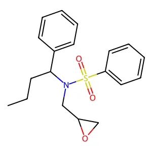 Benzenesulfonamide, N-(2-oxiranylmethyl)-N-(1-phenylbutyl)- structure