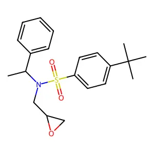 Benzenesulfonamide, 4-(1,1-dimethylethyl)-N-(oxiranylmethyl)-N-(1-phenylethyl)- structure