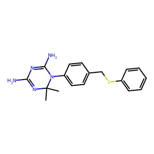 4,6-Diamino-1,2-dihydro-2,2-dimethyl-1-(4-phenylthiomethylphenyl)-1,3,5-triazine structure
