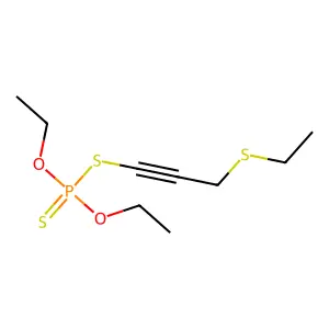 Phosphorodithioic acid, O,O-diethyl S-(3-(ethylthio)-1-propynyl) ester structure