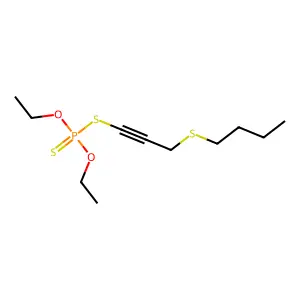 Phosphorodithioic acid, S-(3-(butylthio)-1-propynyl) O,O-diethyl ester structure