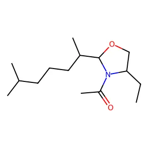 Oxazolidine, 3-acetyl-2-(1,5-dimethylhexyl)-4-ethyl- structure