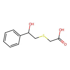 Acetic acid, 2-((2-hydroxy-2-phenylethyl)thio)- structure