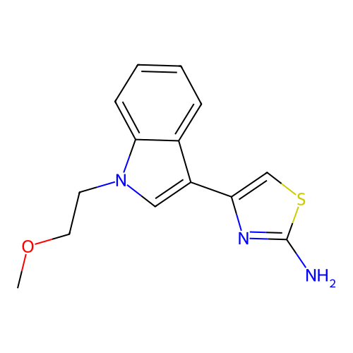 4-[1-(2-Methoxy-ethyl)-1H-indol-3-yl]-thiazol-2-ylamine structure