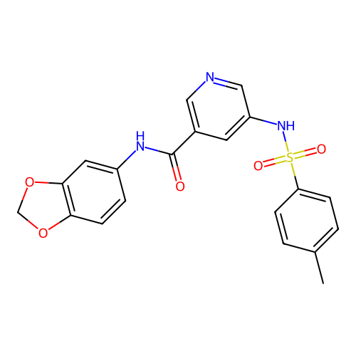 N-(1,3-benzodioxol-5-yl)-5-[(4-methylphenyl)sulfonylamino]pyridine-3-carboxamide structure