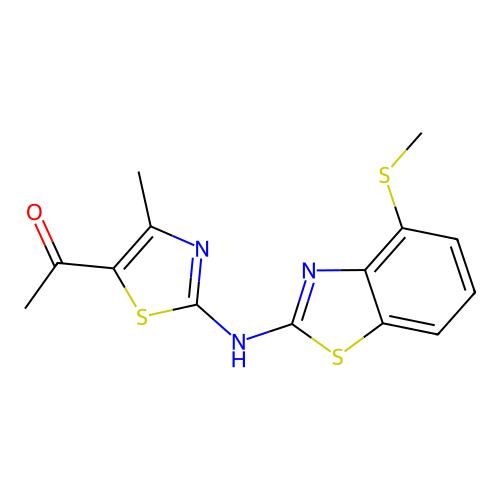 1-(4-Methyl-2-((4-(methylthio)benzo[d]thiazol-2-yl)amino)thiazol-5-yl)ethanone structure