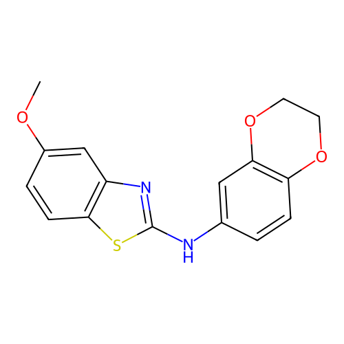 N-(2,3-dihydro-1,4-benzodioxin-6-yl)-5-methoxy-1,3-benzothiazol-2-amine structure