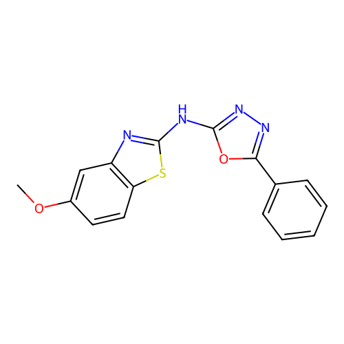 N-(5-methoxybenzo[d]thiazol-2-yl)-5-phenyl-1,3,4-oxadiazol-2-amine structure