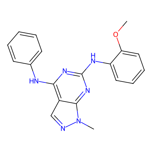 N6-(2-methoxyphenyl)-1-methyl-N4-phenyl-1H-pyrazolo[3,4-d]pyrimidine-4,6-diamine structure
