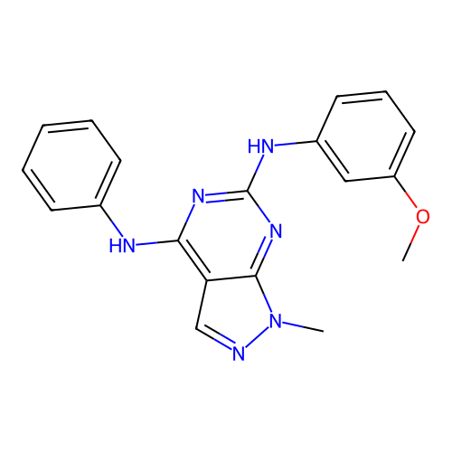 N6-(3-methoxyphenyl)-1-methyl-N4-phenyl-1H-pyrazolo[3,4-d]pyrimidine-4,6-diamine structure