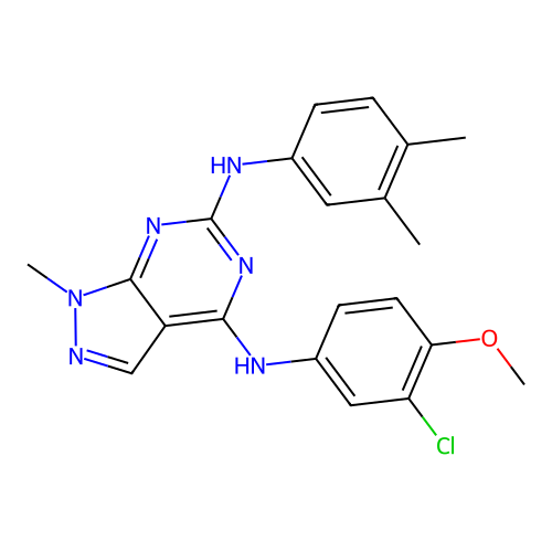 N4-(3-chloro-4-methoxyphenyl)-N6-(3,4-dimethylphenyl)-1-methyl-1H-pyrazolo[3,4-d]pyrimidine-4,6-diamine structure