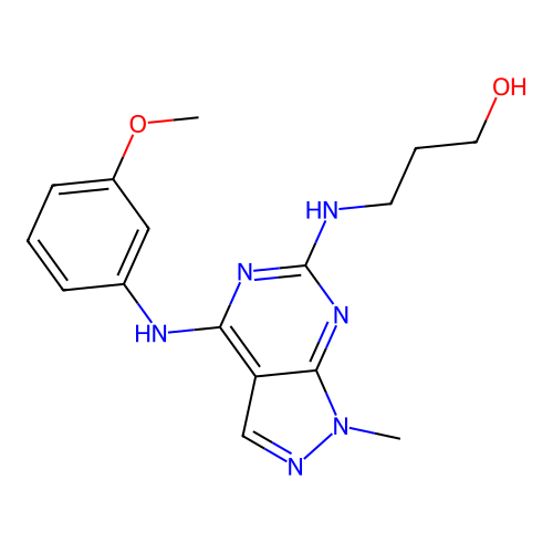 3-[[4-(3-Methoxyanilino)-1-methylpyrazolo[3,4-d]pyrimidin-6-yl]amino]propan-1-ol structure