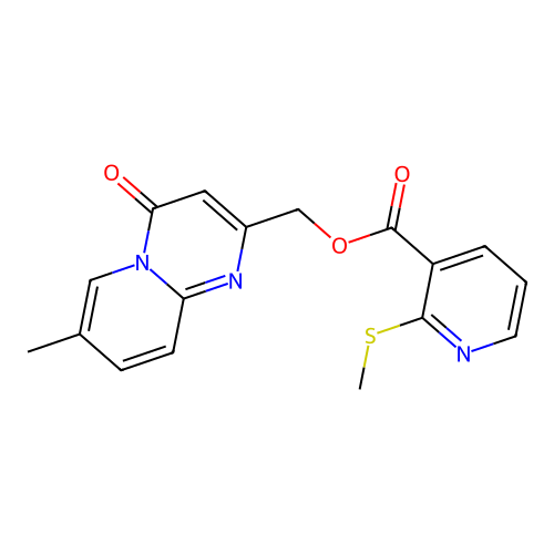 (7-methyl-4-oxopyrido[1,2-a]pyrimidin-2-yl)methyl 2-methylsulfanylpyridine-3-carboxylate structure