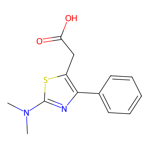 2-(2-(Dimethylamino)-4-phenylthiazol-5-yl)acetic acid structure