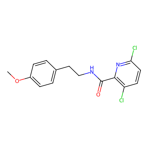 3,6-dichloro-N-[2-(4-methoxyphenyl)ethyl]pyridine-2-carboxamide structure