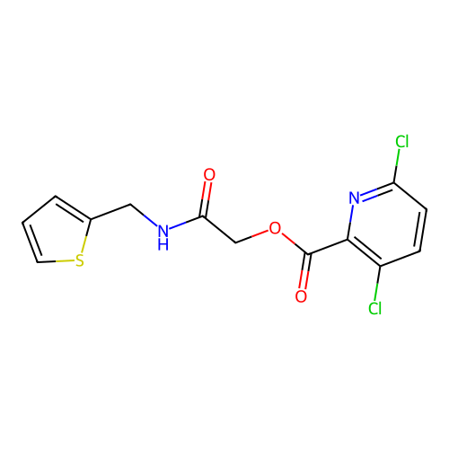 [2-Oxo-2-(thiophen-2-ylmethylamino)ethyl] 3,6-dichloropyridine-2-carboxylate structure