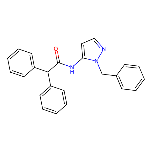 N-(1-benzyl-1H-pyrazol-5-yl)-2,2-diphenylacetamide structure