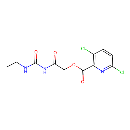2-[(Ethylcarbamoyl)amino]-2-oxoethyl 3,6-dichloropyridine-2-carboxylate structure
