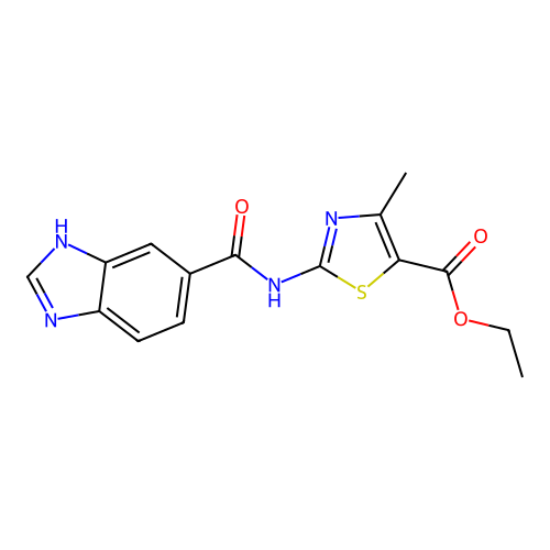 ethyl 2-(3H-benzimidazole-5-carbonylamino)-4-methyl-1,3-thiazole-5-carboxylate structure