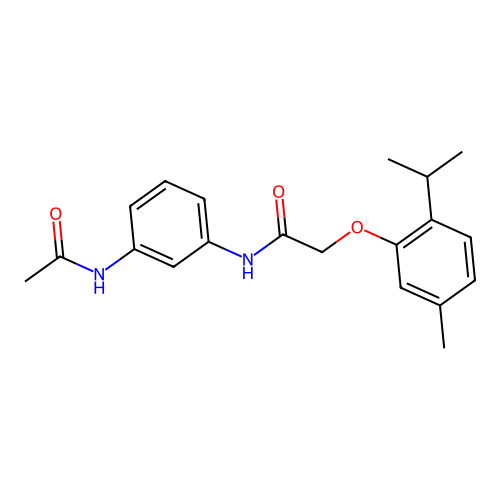 N-(3-acetamidophenyl)-2-(5-methyl-2-propan-2-ylphenoxy)acetamide structure