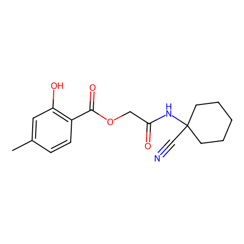 [(1-Cyanocyclohexyl)carbamoyl]methyl 2-hydroxy-4-methylbenzoate structure
