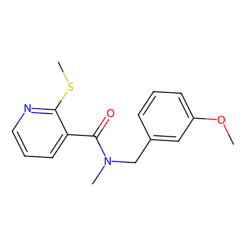 N-[(3-methoxyphenyl)methyl]-N-methyl-2-(methylsulfanyl)pyridine-3-carboxamide structure