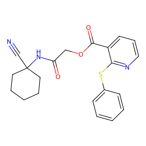 [2-[(1-Cyanocyclohexyl)amino]-2-oxoethyl] 2-phenylsulfanylpyridine-3-carboxylate structure