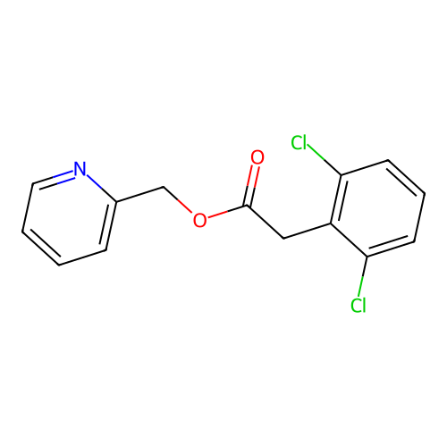 Pyridin-2-ylmethyl 2-(2,6-dichlorophenyl)acetate structure
