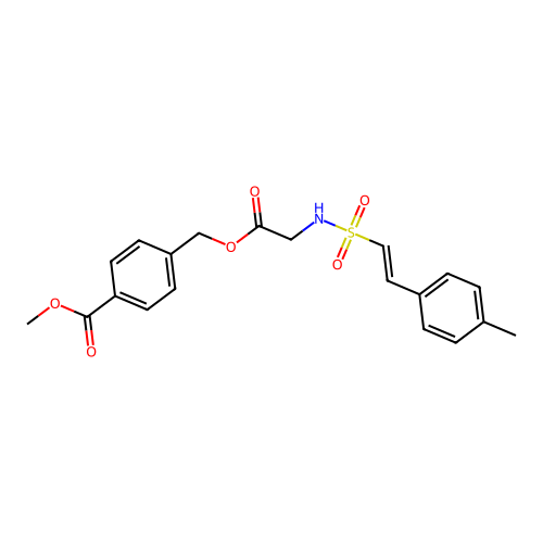 methyl 4-[({2-[2-(4-methylphenyl)ethenesulfonamido]acetyl}oxy)methyl]benzoate structure
