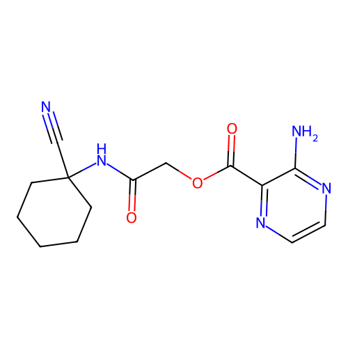 [2-[(1-Cyanocyclohexyl)amino]-2-oxoethyl] 3-aminopyrazine-2-carboxylate structure