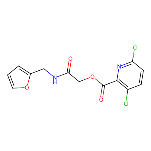 {[(Furan-2-yl)methyl]carbamoyl}methyl 3,6-dichloropyridine-2-carboxylate structure