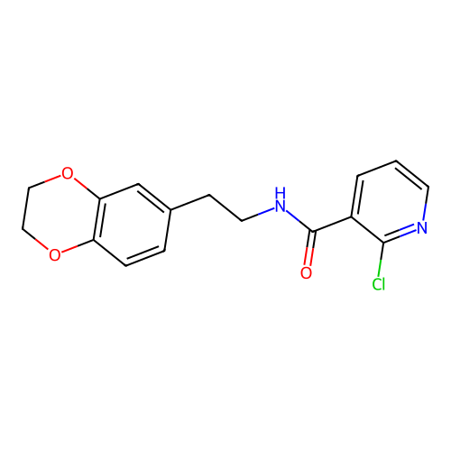 2-chloro-N-[2-(2,3-dihydro-1,4-benzodioxin-6-yl)ethyl]pyridine-3-carboxamide structure