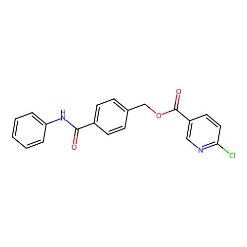 [4-(Phenylcarbamoyl)phenyl]methyl 6-chloropyridine-3-carboxylate structure