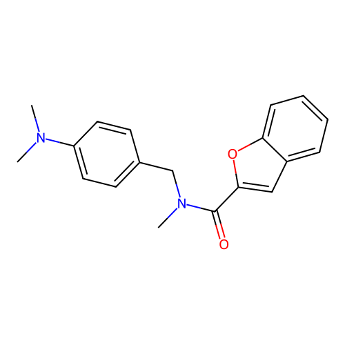 N-[[4-(dimethylamino)phenyl]methyl]-N-methyl-1-benzofuran-2-carboxamide structure