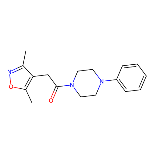 2-(3,5-Dimethylisoxazol-4-yl)-1-(4-phenylpiperazin-1-yl)ethanone structure