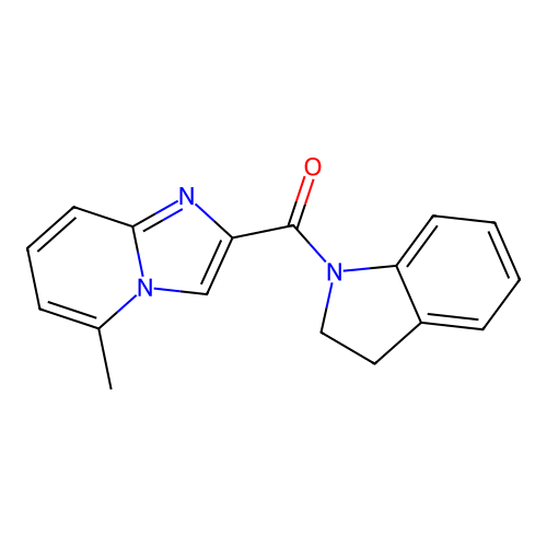2,3-Dihydroindol-1-yl-(5-methylimidazo[1,2-a]pyridin-2-yl)methanone structure
