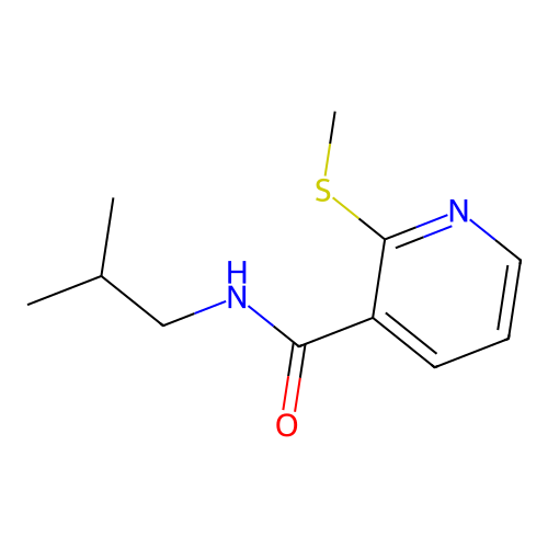 N-(2-methylpropyl)-2-(methylsulfanyl)pyridine-3-carboxamide structure
