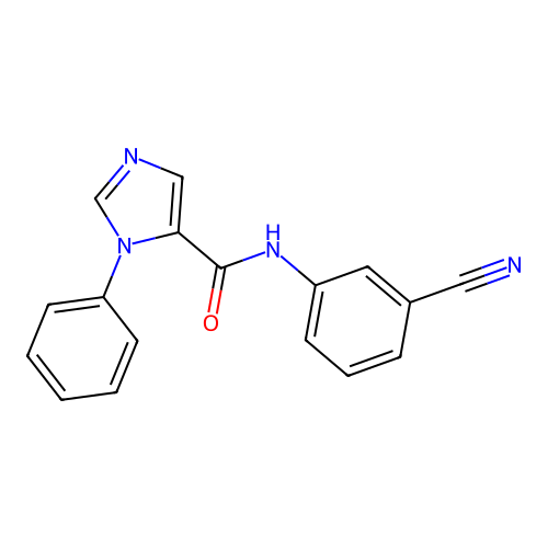 N-(3-cyanophenyl)-3-phenylimidazole-4-carboxamide structure