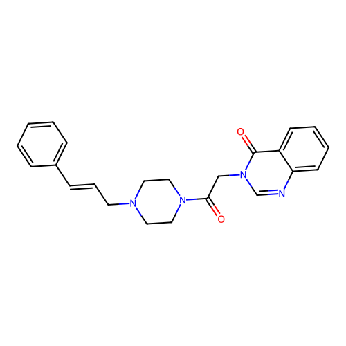3-[2-(4-cinnamyl-1-piperazinyl)-2-oxoethyl]-4(3H)-quinazolinone structure