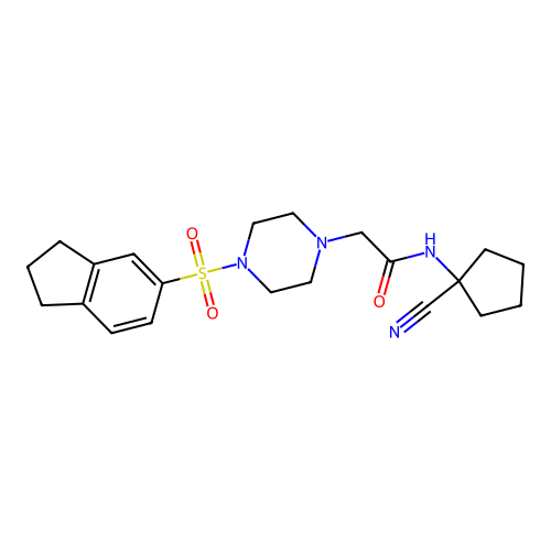 N-(1-cyanocyclopentyl)-2-[4-(2,3-dihydro-1H-inden-5-ylsulfonyl)piperazin-1-yl]acetamide structure