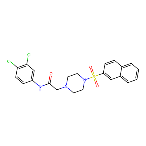 N-(3,4-dichlorophenyl)-2-[4-(2-naphthylsulfonyl)piperazinyl]acetamide structure