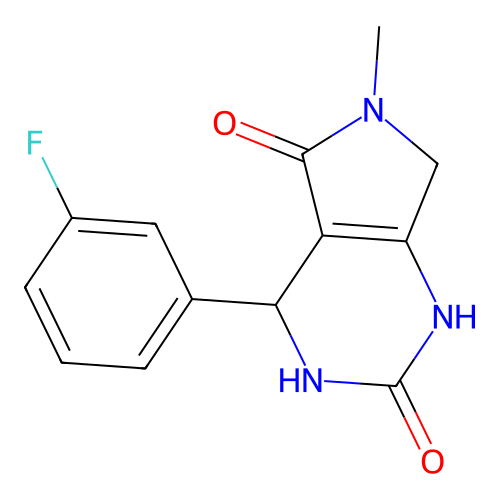 4-(3-fluorophenyl)-6-methyl-3,4,6,7-tetrahydro-1H-pyrrolo[3,4-d]pyrimidine-2,5-dione structure