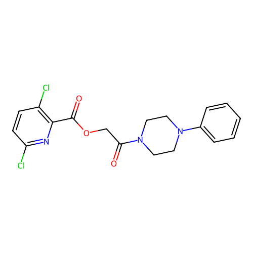 [2-Oxo-2-(4-phenylpiperazin-1-yl)ethyl] 3,6-dichloropyridine-2-carboxylate structure
