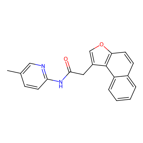 N-(5-methylpyridin-2-yl)-2-(naphtho[2,1-b]furan-1-yl)acetamide structure