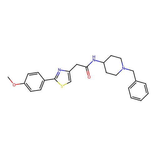 N-(1-benzylpiperidin-4-yl)-2-[2-(4-methoxyphenyl)-1,3-thiazol-4-yl]acetamide structure