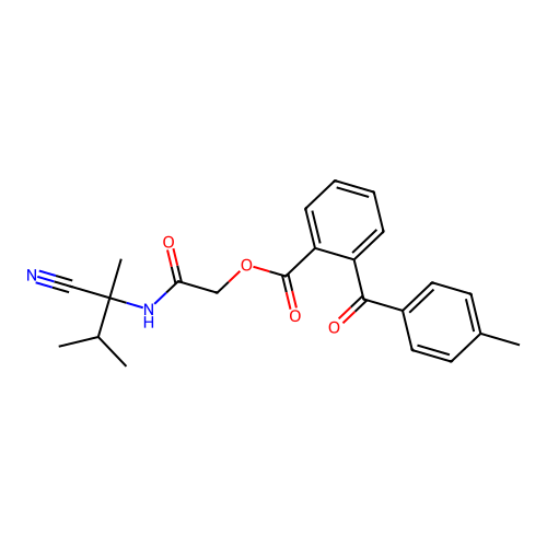 [2-[(2-Cyano-3-methylbutan-2-yl)amino]-2-oxoethyl] 2-(4-methylbenzoyl)benzoate structure