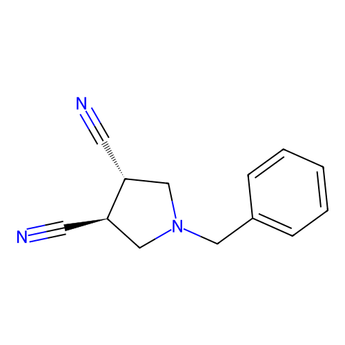 (3S,4S)-1-benzylpyrrolidine-3,4-dicarbonitrile structure